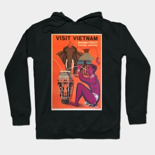 Vintage Travel Art Visit Vietnam Hoodie